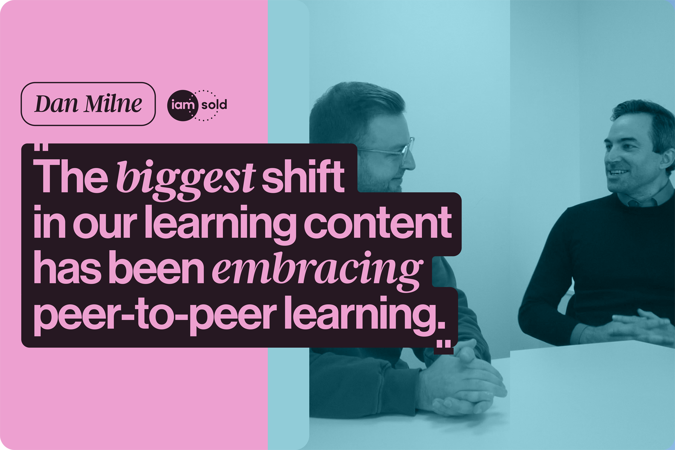 Screenshot of iamsold peer learning content